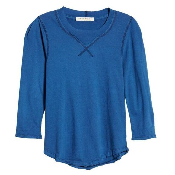 FREE PEOPLE Women's - S - Clover Puff Shoulder Top - Midnight hour /Blue - Picture 1 of 5